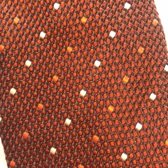 Berg & Berg Hand Made in Italy Men's Textured Silk Dot Print Neck Tie OS - Picture 10 of 12